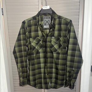 Dixxon Olive & Black Plaid Button-Up Shirt